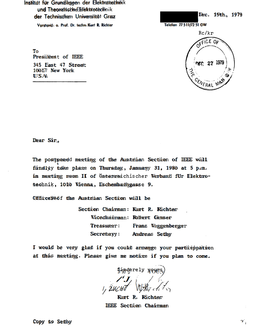 Formation of the Austria Section